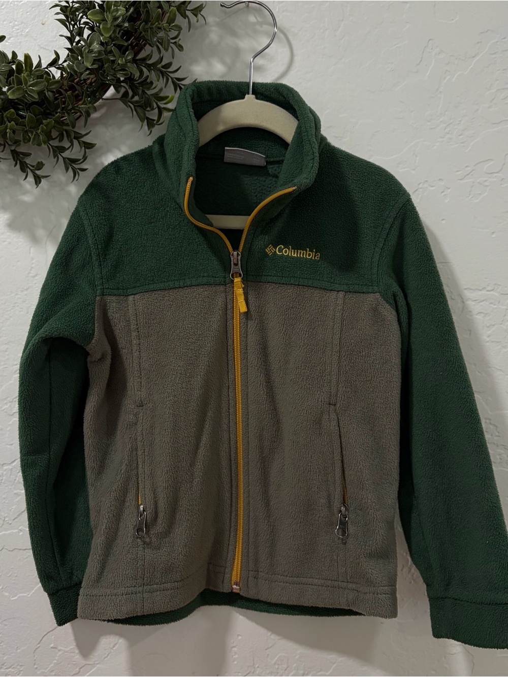 Columbia Kids Steens Mountain II Fleece Jacket XXS 4 5 Green Colorblock